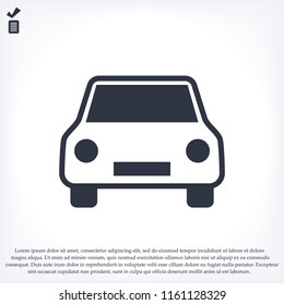 car icon, stock vector illustration flat design style