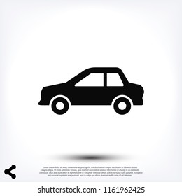 car icon, stock vector illustration flat design style