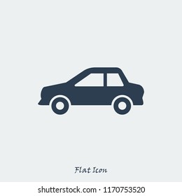 car icon, stock vector illustration flat design style