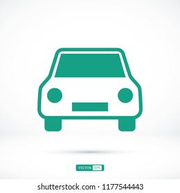 car icon, stock vector illustration flat design style