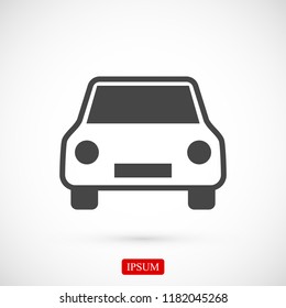 car icon, stock vector illustration flat design style