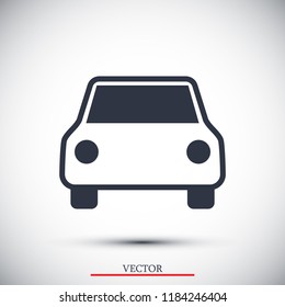 car icon, stock vector illustration flat design style