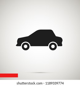 car icon, stock vector illustration flat design style