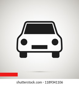 car icon, stock vector illustration flat design style