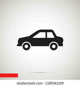car icon, stock vector illustration flat design style