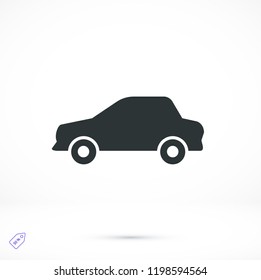 car icon, stock vector illustration flat design style