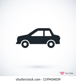 car icon, stock vector illustration flat design style