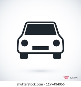 car icon, stock vector illustration flat design style