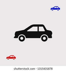 car icon, stock vector illustration flat design style