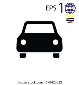 car icon, stock vector illustration flat design style