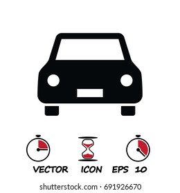 car icon, stock vector illustration flat design style