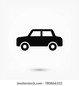 car icon, stock vector illustration flat design style