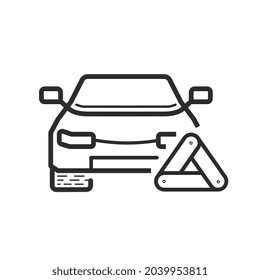 Icono del coche detenido en el tráfico