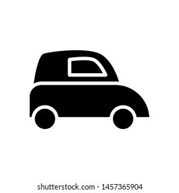 Car Icon Style , Template Logo Design Emblem Isolated Illustration , Road Outline Solid Background White