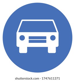 Car icon, symbol, blue, Vector 