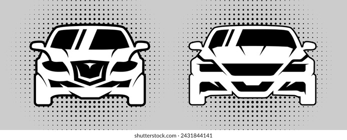 Car icon and symbol design. Front view car vector illustration