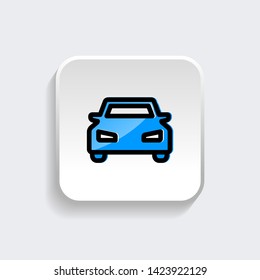 Car icon symbol with modern flat style icon for web site design, logo, app, UI isolated on white background. Vector illustration