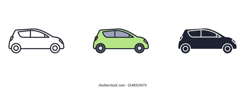 car icon symbol template for graphic and web design collection logo vector illustration