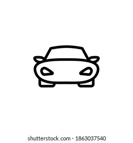 Símbolo de icono del coche vector en fondo blanco