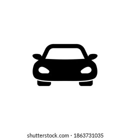 Símbolo de icono del coche vector en fondo blanco