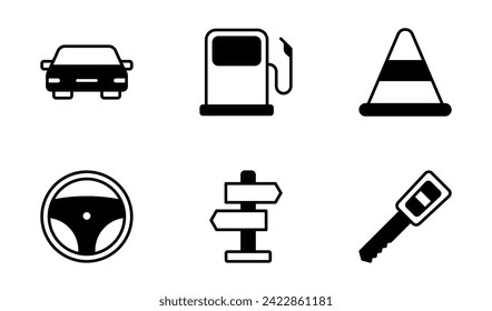 Colección de plantillas vectoriales de símbolo de coche