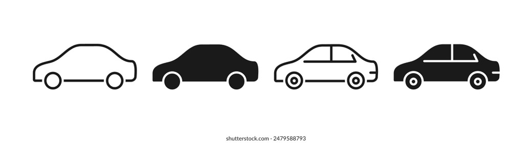 Car icon, symbol. Car view from side.Vehicle logotype. Vector.