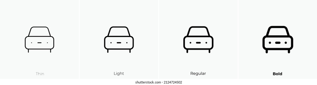 car icon. Thin, Light Regular And Bold style design isolated on white background