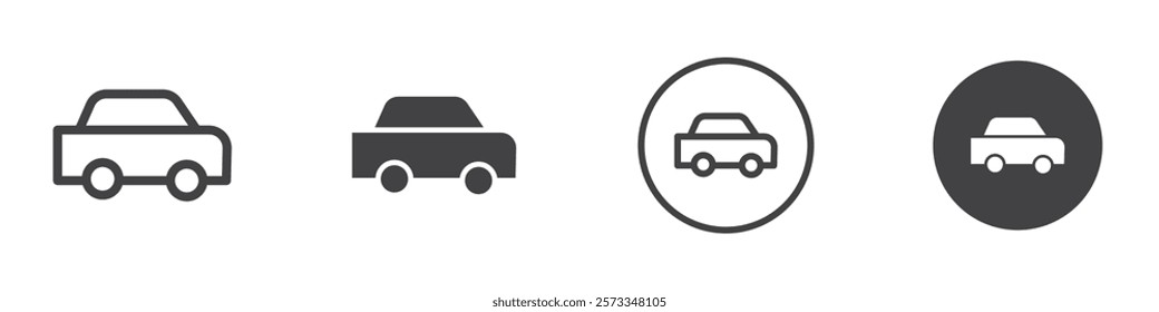 Car icon Thin line art isolated