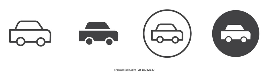Ilustración de línea delgada de icono de coche