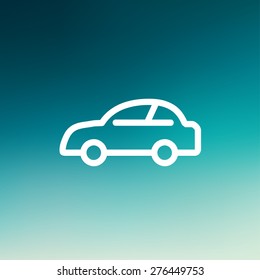 Auto Icon dünne Linie für Web und mobile, moderne minimalistische flache Design. Vektorweißes Symbol auf Farbverlauf-Mesh-Hintergrund.