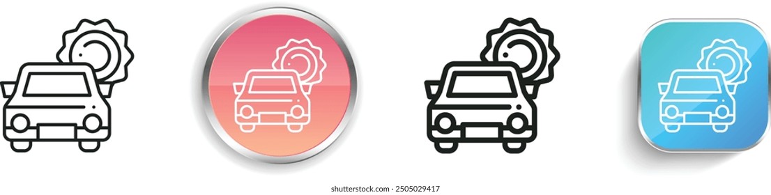 car icon. Thin Linear, Regular and Button Style Design Isolated On White Background