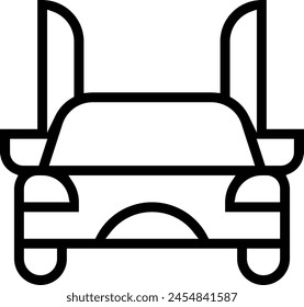 car icon. Thin linear style design isolated on white background