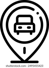 Auto-Symbol. Dünnes lineares Design isoliert auf weißem Hintergrund