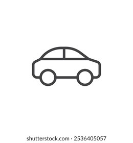 Car icon Thin outline art symbol