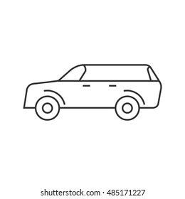 Car icon in thin outline style. Sport vehicle offroad 4x4 luxury