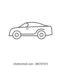 Car icon in thin outline style. Sedan, luxury 