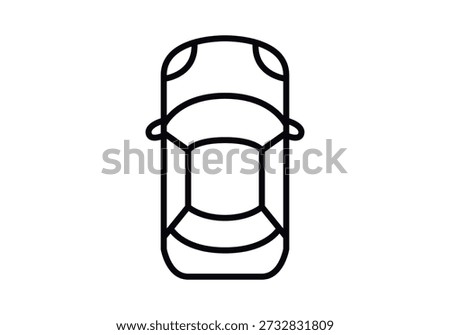 Car icon top view simple black stroke