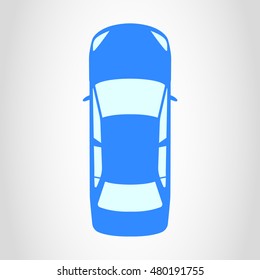 Car Icon. Top View. Vector Illustration.