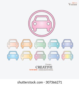Car .car icon.set of car icon. Transportation icon.Vector illustration.             