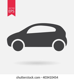 Car icon, Transportation Sign isolated on white background. Rental concept. Trendy Modern passenger family auto. Flat design style for web, website, mobile app