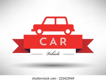 Car Icon with Typographic Design