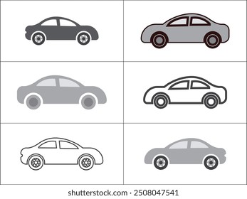 icono del coche, Vector único del automóvil