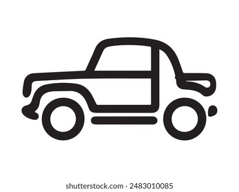 Car Icon vector art illustration.