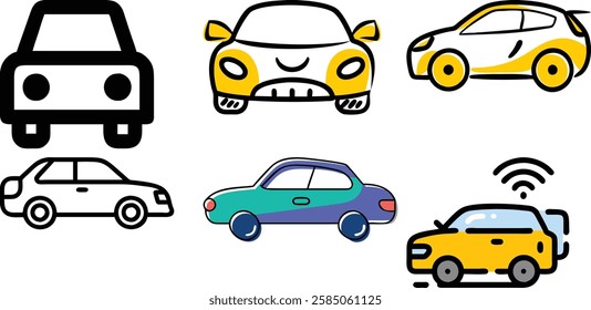 Car Icon Vector Art Illustration Bundle Image Set