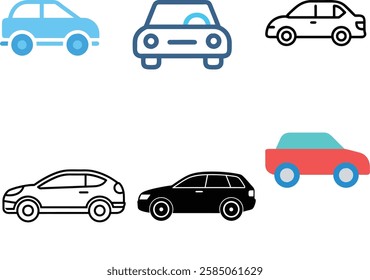 Car Icon Vector Art Illustration Bundle Image Set