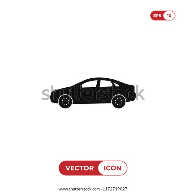 Car icon vector. Automobile\
symbol. Sedan car pictogram, flat vector sign isolated on white\
background. Simple vector illustration for graphic and web\
design.