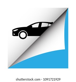 car icon vector and with Bent Corner