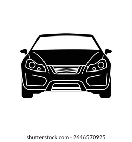 Vetor de ícone de carro, ícone de carro preto, Auto Car Imagem em preto e branco