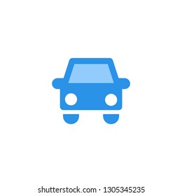 car icon vector blue monochrome color