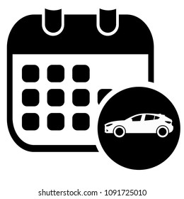 car icon vector and calendar symbol